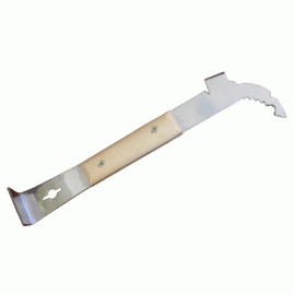 Daltă apicolă tip european 270 mm din oțel inoxidabil, cu mâner din lemn