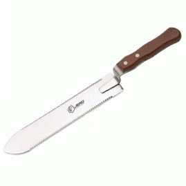 Cuțit apicol zimțat pentru descăpăcit rame Jero, 280 mm, cu mâner din lemn