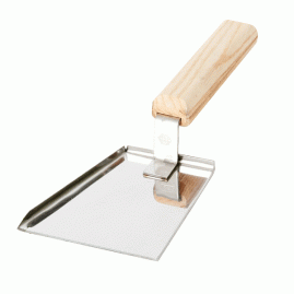 Spatulă apicolă din oțel inoxidabil, 100 × 70 mm, cu mâner din lemn