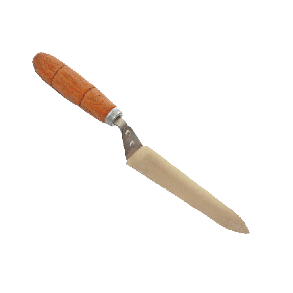 Cuțit apicol „Trapez” pentru descăpăcit rame, 180 mm, din oțel inoxidabil, cu mâner din lemn